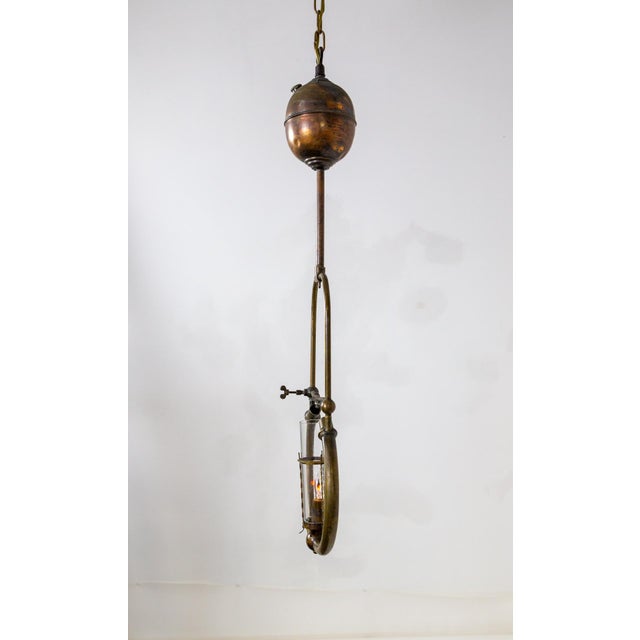 Early 20th Century Electrified Pressure Gas Pendant Lamp For Sale In San Francisco - Image 6 of 8