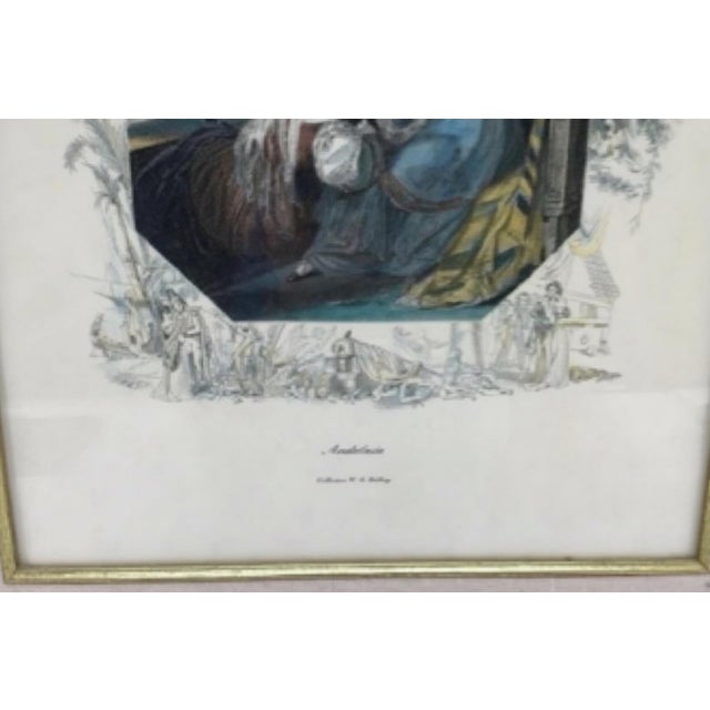 Traditional 19th-Century Spanish “La Fiesta De Los Toros” Hand-Colored Engraving, Framed For Sale - Image 3 of 4