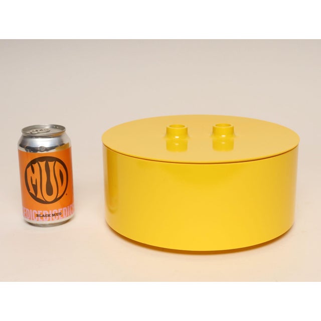 Plastic 1970s Mid-Century Modern Yellow Melamine Lidded Serving Bowl by Massimo Vignelli for Heller For Sale - Image 7 of 10