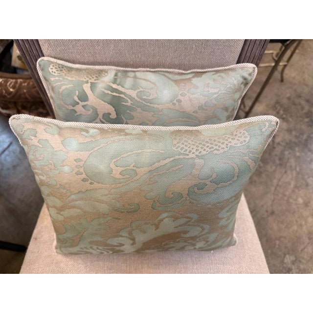 Coastal Pair of Authentic Fortuny Venetian Pillows For Sale - Image 3 of 6