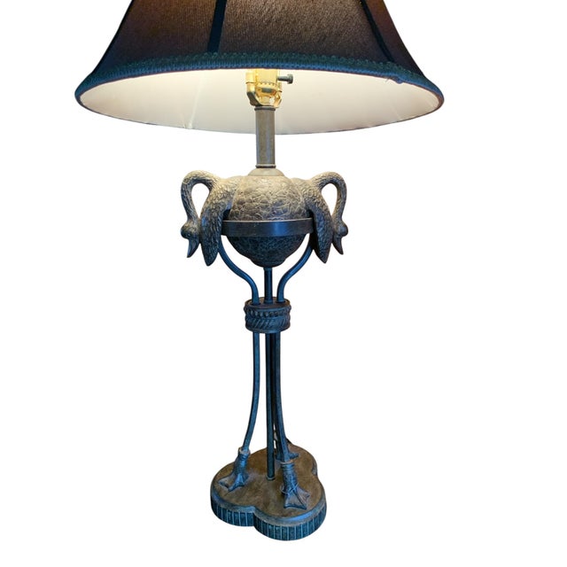 Rare, double crane antique bronze table lamp, most likely from the 1930s or 1940s. The crane in Chinese mythology...