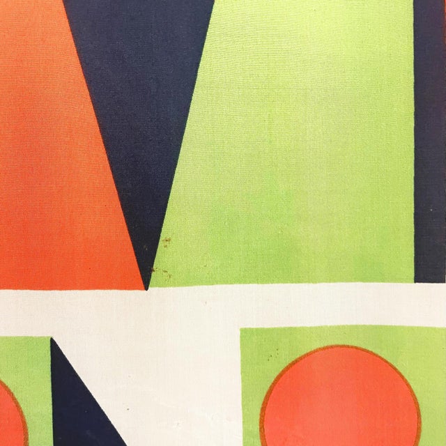 Italian Wall Print on Fabric Mod. Kakemono attributed to Giulio Confalonieri, 1950s For Sale - Image 10 of 14