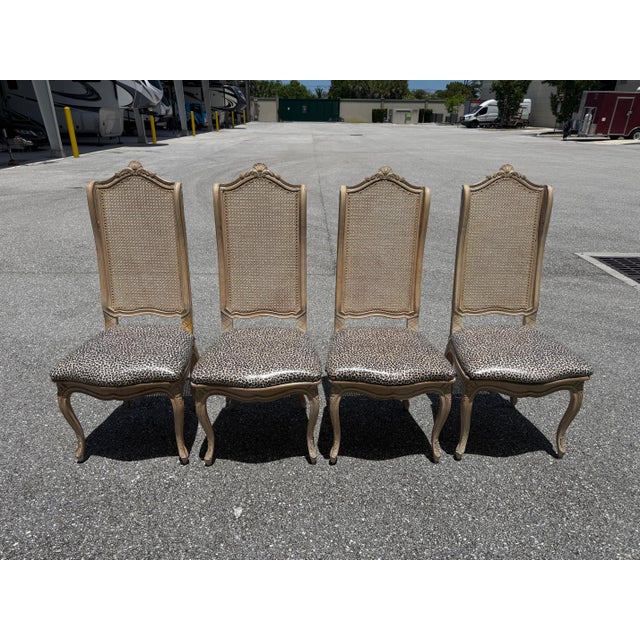 Mid 20th Century Louis XV Style Dining Chairs Featuring Cane Backs Set of 4 For Sale In West Palm - Image 6 of 9