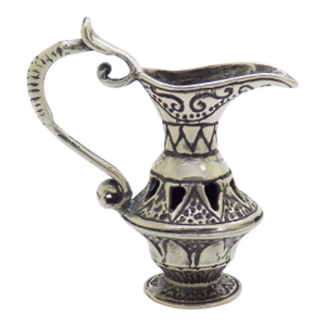 Vintage Italian Handmade Genuine Silver Elixir Bottle Caraf Figurine Miniature Sculpture, Made in Tuscany (Arezzo)