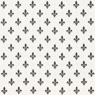 Schumacher Fleur De Lis Fabric in Charcoal For Sale