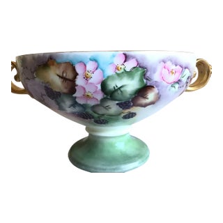 Antique Rosenthal Selb Bavaria Germany Empire Painted Porcelain Compote Bowl For Sale