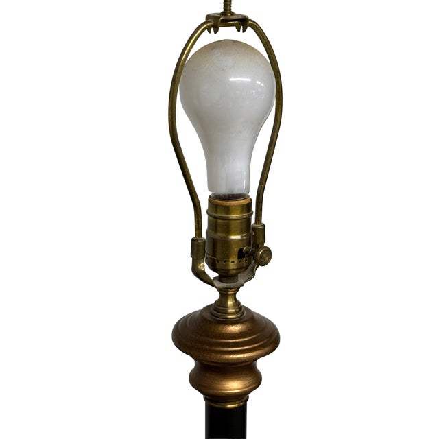Vintage 1980s Wildwood Traditional Burl Wood Floor Lamp – Heavy Turned Base, Elegant Conical Shade For Sale - Image 6 of 9