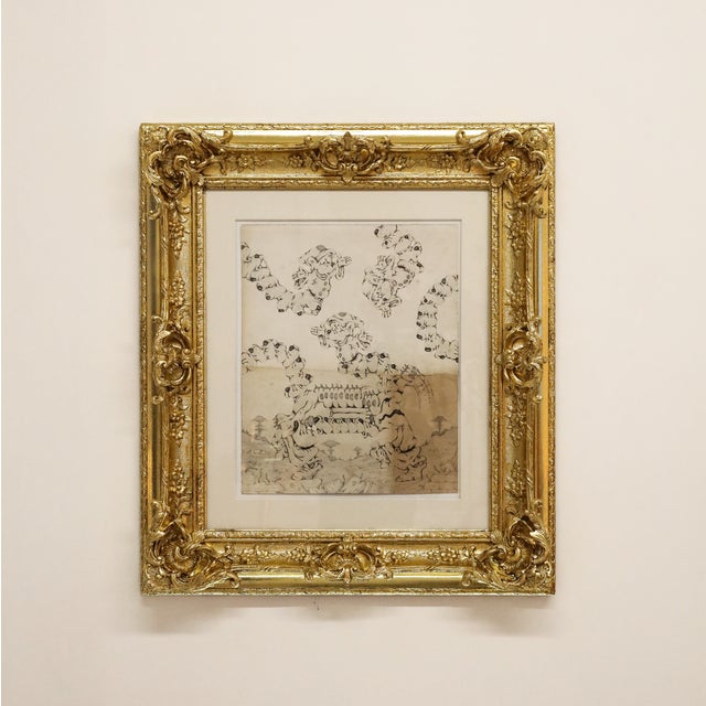 Black Pablo Dalas, Serpentes Nanuscanis, 2021, Mixed Media on Paper, Framed For Sale - Image 8 of 8