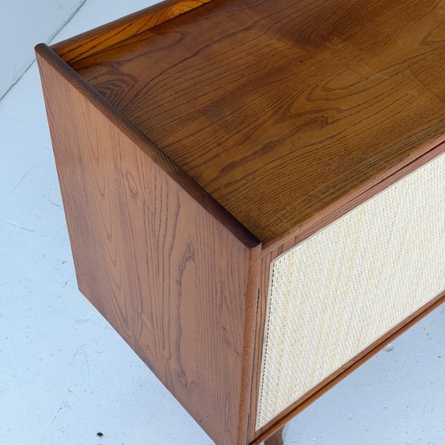 Wood 1970s Cane/Oak Mid Century Credenza For Sale - Image 7 of 8