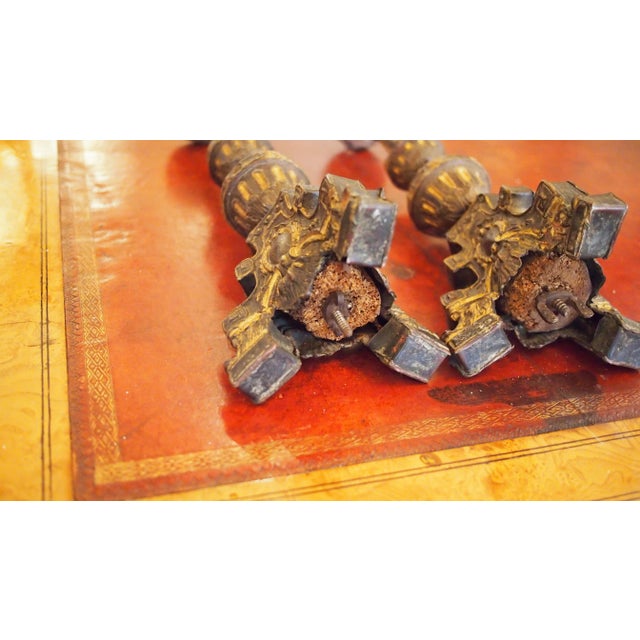 Louis XIV Tole Candlesticks For Sale - Image 11 of 11