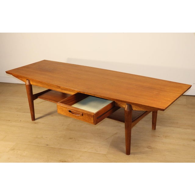 Brown Scandinavian Teak Coffee Table, 1960s For Sale - Image 8 of 18