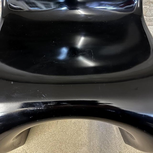 Fibreglass Black Stacking Chair by Verner Panton for Vitra, 1970s For Sale - Image 12 of 13