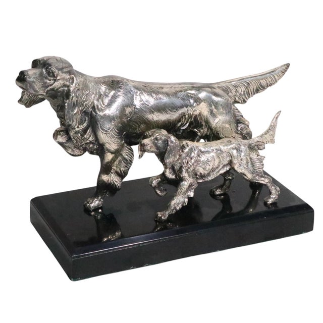 Mid 20th Century Mid 20th Century Pr. Silvered Metal Dog Bookends by the Philadelphia Mfg. Co. For Sale - Image 5 of 18