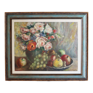 Vintage French Oil Still Life Painting