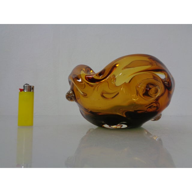 Amber and Green Murano Glass Ashtray, Italy, 1960s For Sale - Image 9 of 15