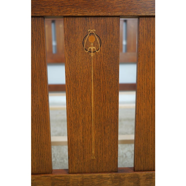 Stickley Harvey Ellis Queen Size Mission Oak Bed For Sale - Image 15 of 17