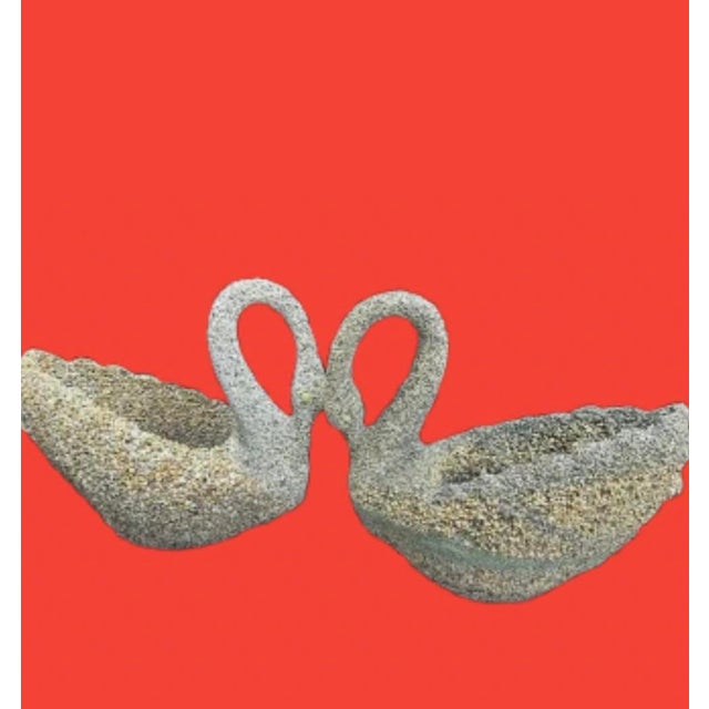 Late 20th Century Stone & Pebbles Swan Planters - A Pair For Sale In Miami - Image 6 of 12