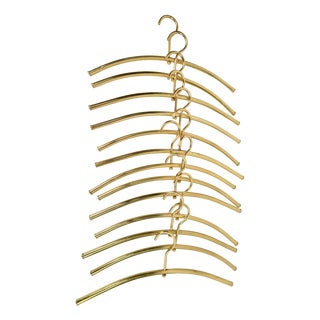 Postmodern Brass Clothes Hangers, Italy, 1970s, Set 13 For Sale