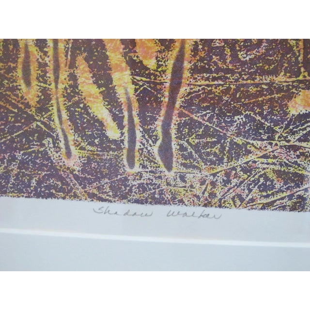 Printmaking Materials Barbara Mason Signed Limited Edition Framed Color Lithograph Print Shadow Walker For Sale - Image 7 of 10