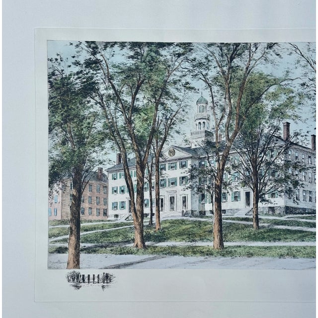 Dartmouth College Early 20th Century Antique Print For Sale - Image 4 of 5