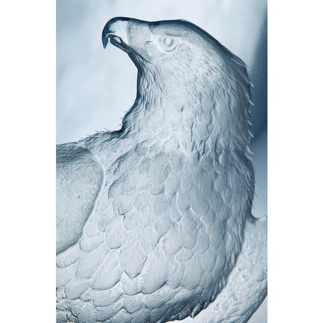 Contemporary Large Crystal Sculpture of a Bald Eagle Created for Maleras Crystal & Signed by Swedish Artist Mats Jonasson For Sale - Image 3 of 12