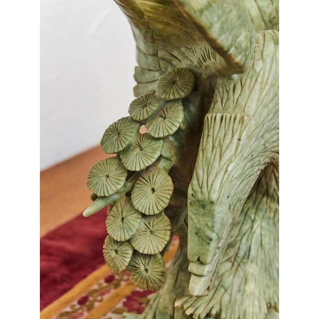 Stone Hand-Carved Stylized Eagle in Soapstone For Sale - Image 7 of 12
