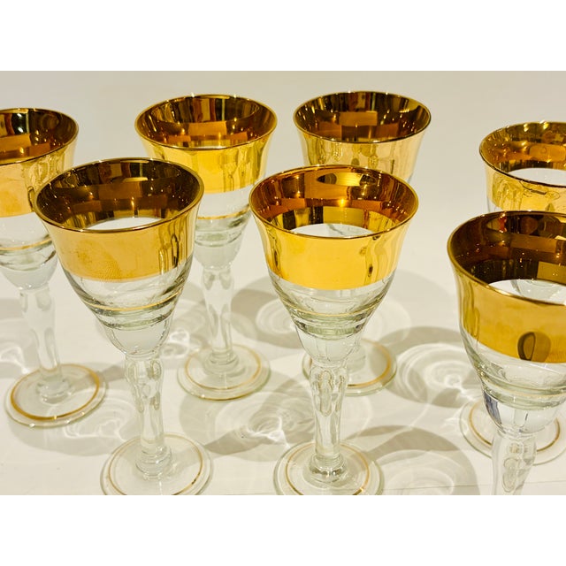 Vintage Avitra Gold Golden Cordial Glasses - Set of 7 For Sale - Image 4 of 4