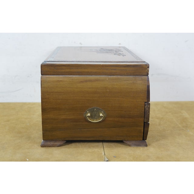 Wood Late 20th Century Japanese Camphorwood Brass Okinawa Pagoda Jewelry Chest Box 17" For Sale - Image 7 of 18