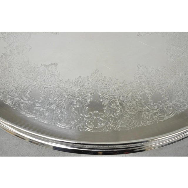 Vintage William Adams Wa Italy Silver Plated Oval Raised Gallery Bar Tray For Sale In Philadelphia - Image 6 of 14