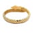 Contemporary Snake 18k Gold Bracelet Ruby Gem Yellow Bypass Flex Band For Sale - Image 3 of 6