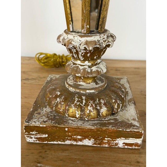 Vintage Italian Mirrored Obelisk Table Lamps, Giltwood, 1940s-50s - a Pair For Sale - Image 4 of 18