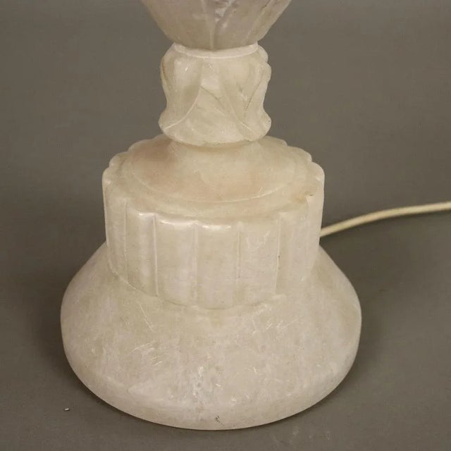 Stone Vintage Alabaster Table Lamp For Sale - Image 7 of 10