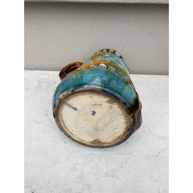 Large 19th Century Majolica Artichoke Pitcher Wasmuel For Sale In Austin - Image 6 of 7
