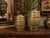 This charming set of two vintage brass covered jars features intricate hand-engraved decoration inspired by traditional...