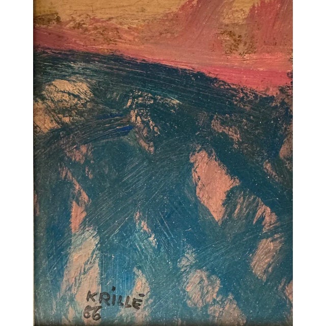 Modern Jean Krillé, Landscape 100, Oil on Masonite, 1986 For Sale - Image 3 of 10