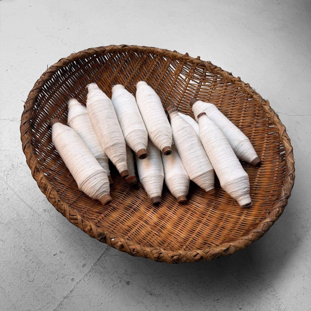 Brown Vintage Japanese Bamboo Zaru Drying Basket, 1960s For Sale - Image 8 of 10