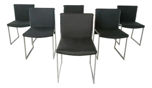 Vintage Italian Chrome Dining Chairs, 1970s, Set of 6