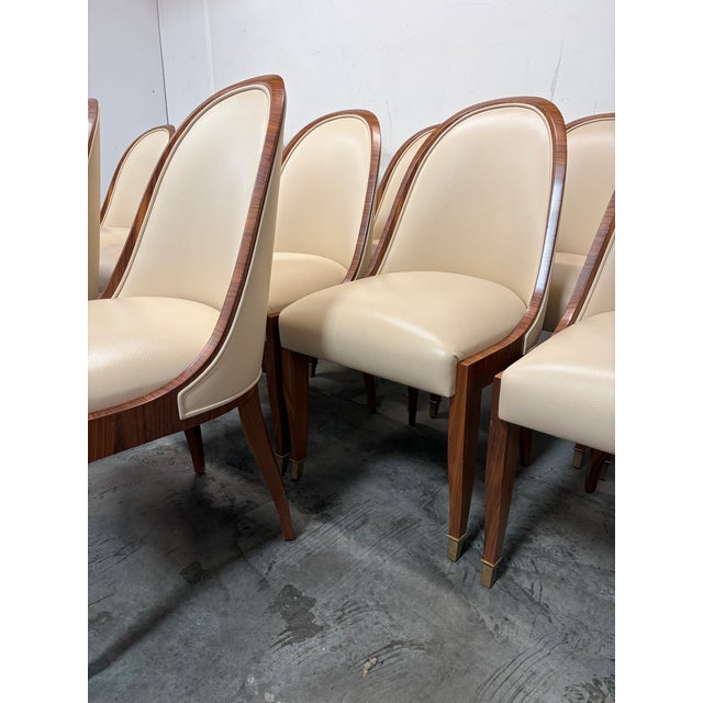 Art Deco Dining Chairs Set of 12 Attributed to Cygal For Sale - Image 3 of 12