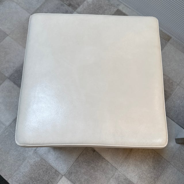 American Leather for Room & Board Parsons Leather Stool For Sale - Image 10 of 12