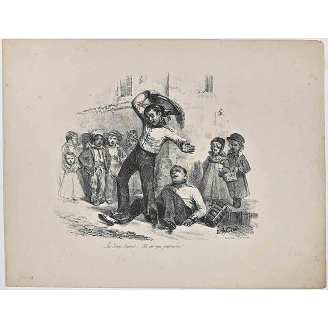 Les Jeans-Jeans is a Lithograph realized by Auguste Raffet (1804-1860). Good condition on a yellowed paper. Hand signed by...