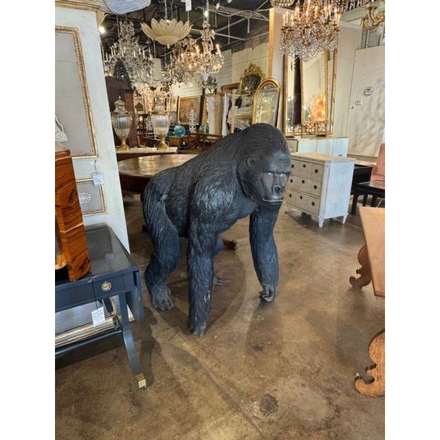 Large scale vintage Gorilla. Great detail! Adds an interesting whimsical touch! Circa 1970 52h x 30w x 45d