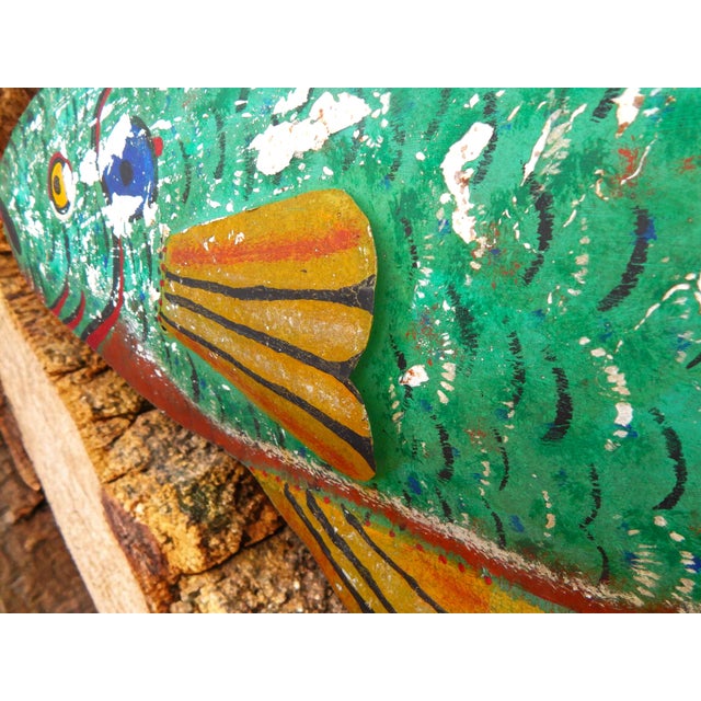 1950's 41" Hand Forged & Painted Upper Michigan Bait Store Fish Sign For Sale In Columbus - Image 6 of 10
