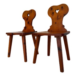 Chairs in Swiss Pine, Set of 2 For Sale