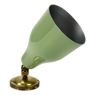 Small Mid-Century Modern Wall Lamp in Green from Stilnovo , Italy, 1950s For Sale