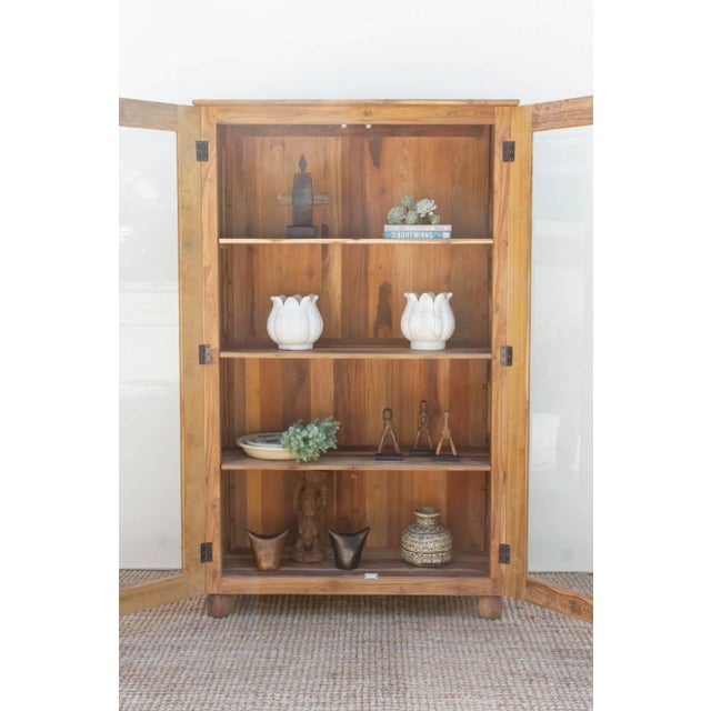 Indian Blossom Mother of Pearl Inlay Glass Cabinet For Sale - Image 3 of 10