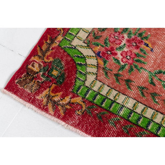 Textile Mid 20th Century Oushak Turkish Handknotted Rug For Sale - Image 7 of 10