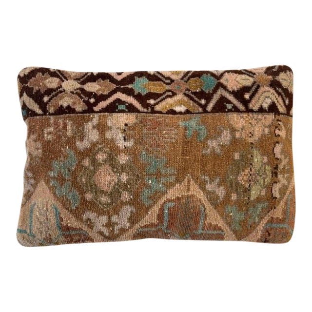Pillow Made from Vintage Oushak Rug Fragment For Sale