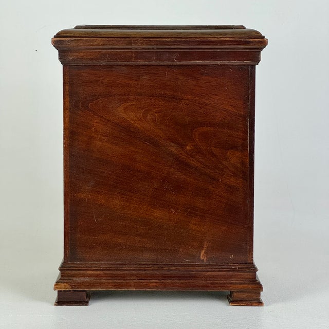 Antique French Wood & Bronze Mounts Tambour-Door Desk Organizer Cabinet / Stationary Box For Sale - Image 14 of 15