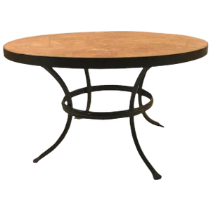 Arts and Crafts Iron and Stone Coffee Cocktail Table