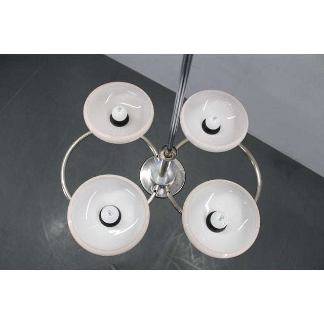 Chrome and Glass Chandelier attributed to Drukov, Former Czechoslovakia, 1950s For Sale - Image 16 of 18